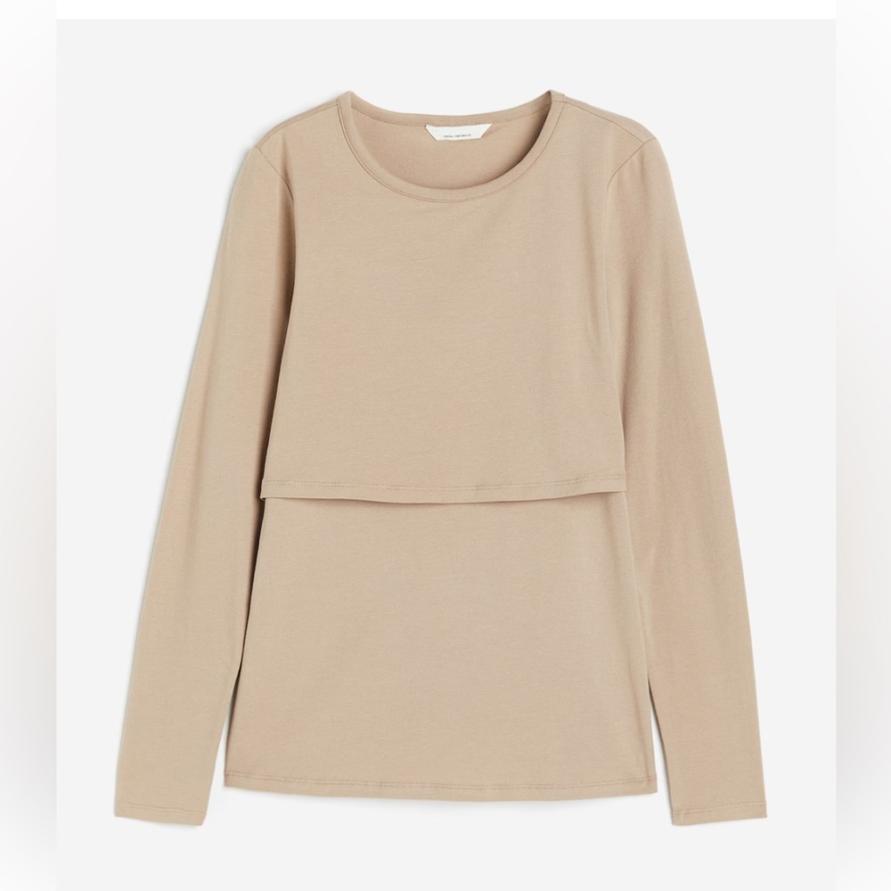 H&M Mama Maternity Nursing Top, Beige, XXL